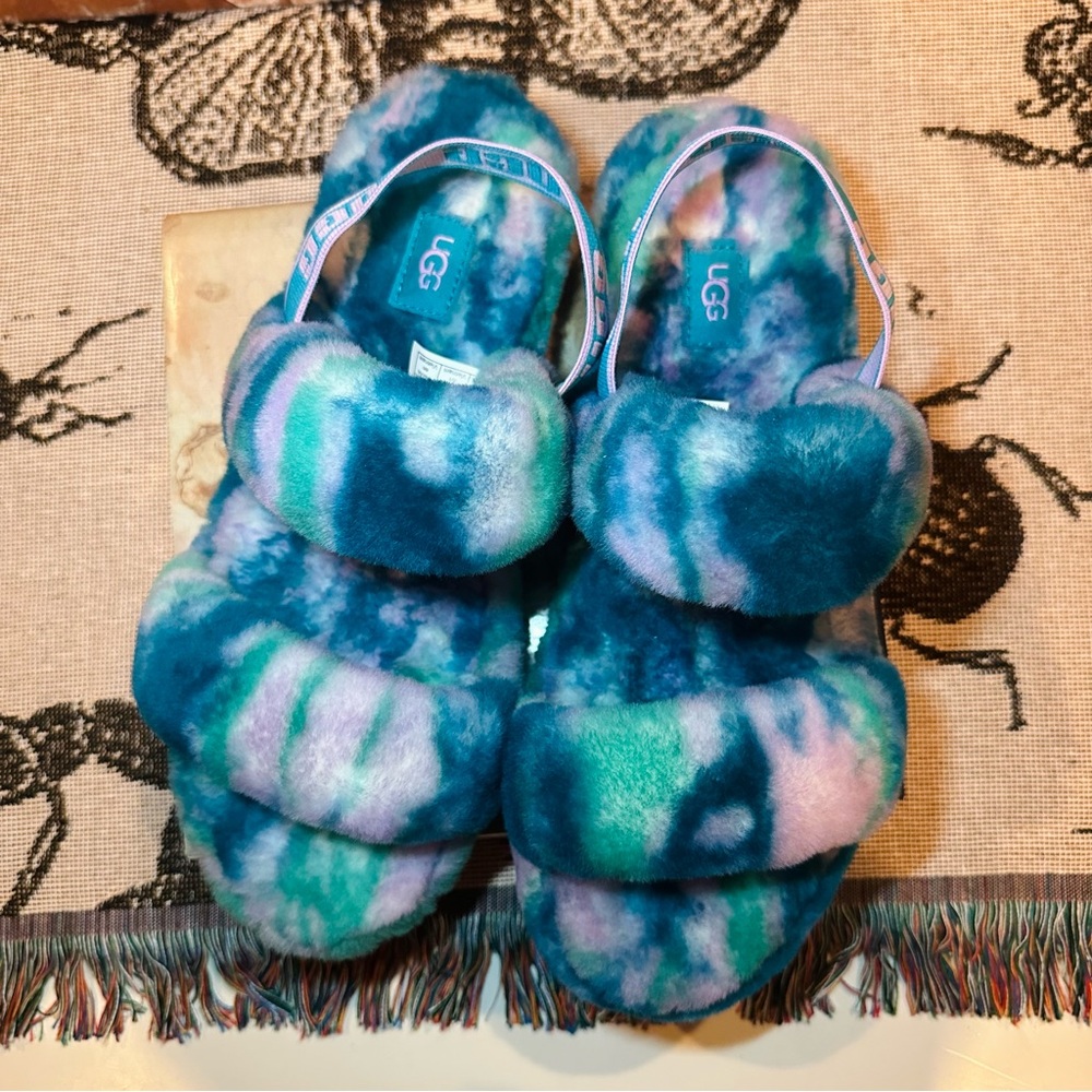 UGG Oh Yeah Marble Slide Slippers Blue/Multi Women’s 10